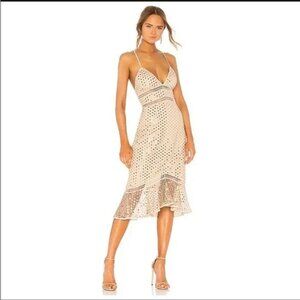 Saylor Nico Sequined Midi Dress In Champagne